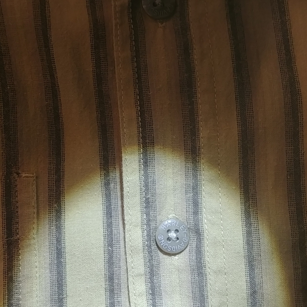 Harley Davidson. Soft Cotton Khaki W/ Denim Stripe - Picture 7 of 8